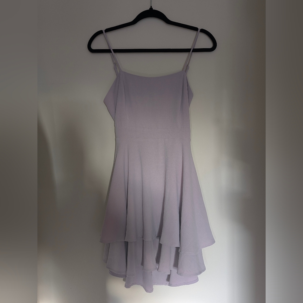 Elegant Lavender Spaghetti Strap Dress